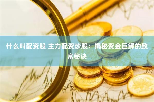 什么叫配资股 主力配资炒股：揭秘资金巨鳄的致富秘诀